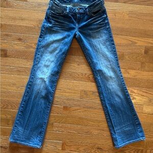 Express Women’s Bootcut Jeans Size 6R Medium Wash Embroidered Pockets
